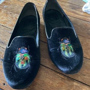 Tory Burch Velvet Bug Loafers